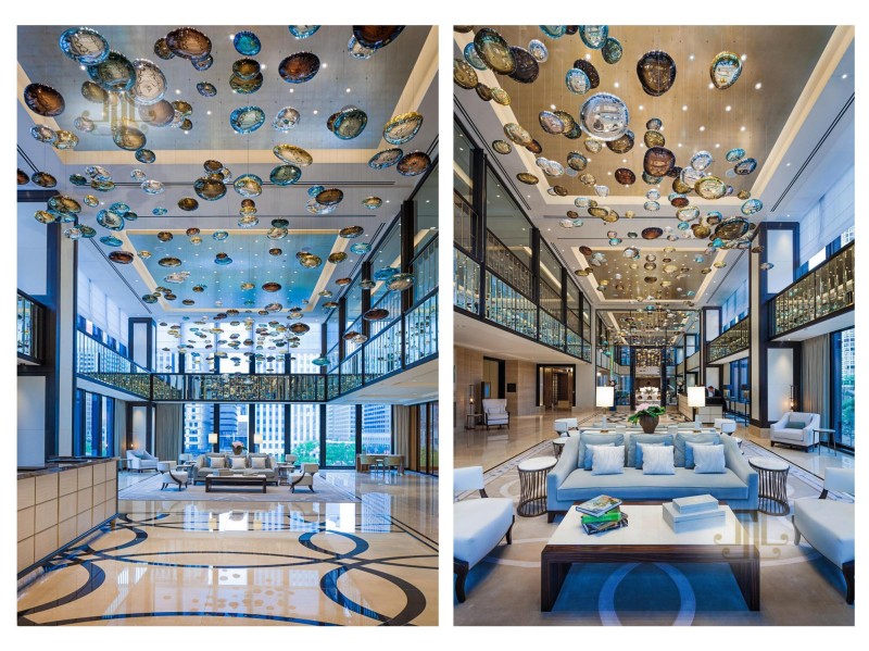 Custom Glass Hotel Chandelier Design