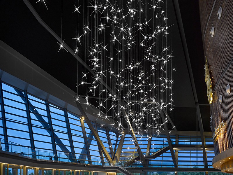 Unique Design Lobby Crystal Amber Pendant Lighting