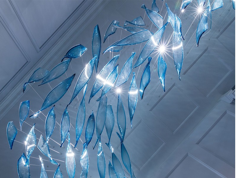 Modern Design Customized Leaf Shape Pendant Light Chandelier